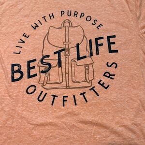 Best Life Graphic Tee with Backpack Design